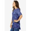 Woman Within Plus Size Perfect Printed Short-Sleeve Boatneck Tunic(Evening Blue Paisley)