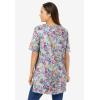 Woman Within Plus Size Perfect Printed Short-Sleeve Boatneck Tunic(Heather Grey Field Floral)
