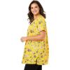 Woman Within Plus Size Perfect Printed Short-Sleeve Shirred V-Neck Tunic(French Blue Jacquard Floral)