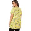 Woman Within Plus Size Perfect Printed Short-Sleeve Shirred V-Neck Tunic(Heather Grey Pretty Floral)