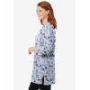 Woman Within Plus Size Perfect Printed Three-Quarter-Sleeve Scoopneck Tunic(Heather Grey Pretty Floral)