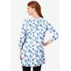 Woman Within Plus Size Perfect Printed Three-Quarter-Sleeve Scoopneck Tunic(White Striped Stars)