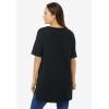 Woman Within Plus Size Perfect Short-Sleeve Boatneck Tunic(Black)