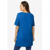 Woman Within Plus Size Perfect Short-Sleeve Boatneck Tunic(Bright Cobalt)