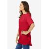 Woman Within Plus Size Perfect Short-Sleeve Boatneck Tunic(Classic Red)