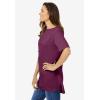 Woman Within Plus Size Perfect Short-Sleeve Boatneck Tunic(Deep Claret)