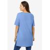 Woman Within Plus Size Perfect Short-Sleeve Boatneck Tunic(French Blue)