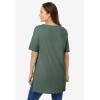 Woman Within Plus Size Perfect Short-Sleeve Boatneck Tunic(Pine)