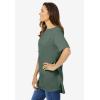 Woman Within Plus Size Perfect Short-Sleeve Boatneck Tunic(Pine)