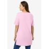 Woman Within Plus Size Perfect Short-Sleeve Boatneck Tunic(Pink)