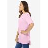 Woman Within Plus Size Perfect Short-Sleeve Boatneck Tunic(Pink)