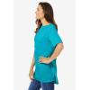 Woman Within Plus Size Perfect Short-Sleeve Boatneck Tunic(Pretty Turquoise)