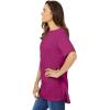 Woman Within Plus Size Perfect Short-Sleeve Boatneck Tunic(Raspberry)