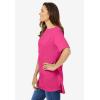 Woman Within Plus Size Perfect Short-Sleeve Boatneck Tunic(Raspberry Sorbet)