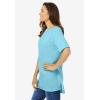 Woman Within Plus Size Perfect Short-Sleeve Boatneck Tunic(Seamist Blue)
