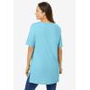 Woman Within Plus Size Perfect Short-Sleeve Boatneck Tunic(Seamist Blue)