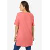 Woman Within Plus Size Perfect Short-Sleeve Boatneck Tunic(Sweet Coral)