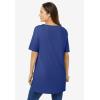 Woman Within Plus Size Perfect Short-Sleeve Boatneck Tunic(Ultra Blue)