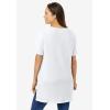 Woman Within Plus Size Perfect Short-Sleeve Boatneck Tunic(White)