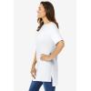 Woman Within Plus Size Perfect Short-Sleeve Boatneck Tunic(White)