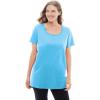 Woman Within Plus Size Perfect Short-Sleeve Scoopneck Tee(Deep Teal)