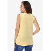 Woman Within Plus Size Perfect Sleeveless Shirred V-Neck Tunic(Banana)