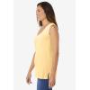 Woman Within Plus Size Perfect Sleeveless Shirred V-Neck Tunic(Banana)