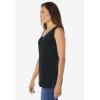 Woman Within Plus Size Perfect Sleeveless Shirred V-Neck Tunic(Black)