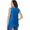 Woman Within Plus Size Perfect Sleeveless Shirred V-Neck Tunic(Bright Cobalt)