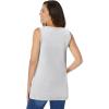 Woman Within Plus Size Perfect Sleeveless Shirred V-Neck Tunic(Heather Grey)