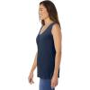 Woman Within Plus Size Perfect Sleeveless Shirred V-Neck Tunic(Navy)