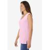 Woman Within Plus Size Perfect Sleeveless Shirred V-Neck Tunic(Pink)