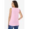 Woman Within Plus Size Perfect Sleeveless Shirred V-Neck Tunic(Pink)