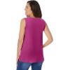 Woman Within Plus Size Perfect Sleeveless Shirred V-Neck Tunic(Raspberry)