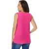 Woman Within Plus Size Perfect Sleeveless Shirred V-Neck Tunic(Raspberry Sorbet)