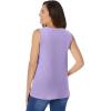 Woman Within Plus Size Perfect Sleeveless Shirred V-Neck Tunic(Soft Iris)