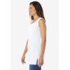 Woman Within Plus Size Perfect Sleeveless Shirred V-Neck Tunic(White)