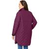 Woman Within Plus Size Reversible Quilted Barn Jacket(Deep Claret Black Prairie Floral)
