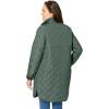 Woman Within Plus Size Reversible Quilted Barn Jacket(Pine Black Prairie Floral)