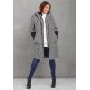 Woman Within Plus Size Rib-Knit Trim Wool Coat(Black Herringbone)