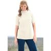 Woman Within Plus Size Ribbed Short Sleeve Turtleneck(Antique Copper)