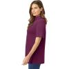 Woman Within Plus Size Ribbed Short Sleeve Turtleneck(Deep Claret)