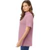 Woman Within Plus Size Ribbed Short Sleeve Turtleneck(Dusty Pink)