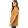 Woman Within Plus Size Ribbed Short Sleeve Turtleneck(Honey Glaze)