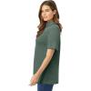 Woman Within Plus Size Ribbed Short Sleeve Turtleneck(Pine)