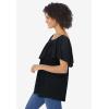 Woman Within Plus Size Ruffle Tee(Black)