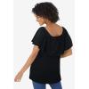 Woman Within Plus Size Ruffle Tee(Black)