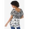 Woman Within Plus Size Ruffle Tee(Black Mix Print)