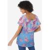 Woman Within Plus Size Ruffle Tee(French Blue Mixed Bouquet)