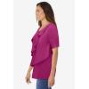 Woman Within Plus Size Ruffle Tee(Raspberry)